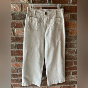 Loft Bone Palmer Wide Leg Crop Pants size 4